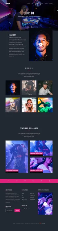 deejee mini website template desktop screenshot