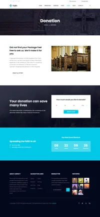 faith mini website template desktop screenshot