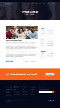 education mini website template desktop screenshot