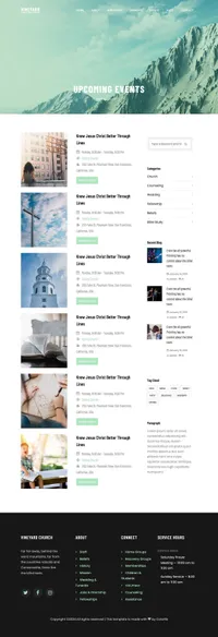 vineyard mini website template desktop screenshot