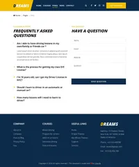 dreams mini website template desktop screenshot