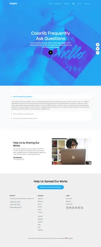 inspire mini website template desktop screenshot