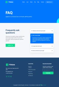 finlone mini website template desktop screenshot