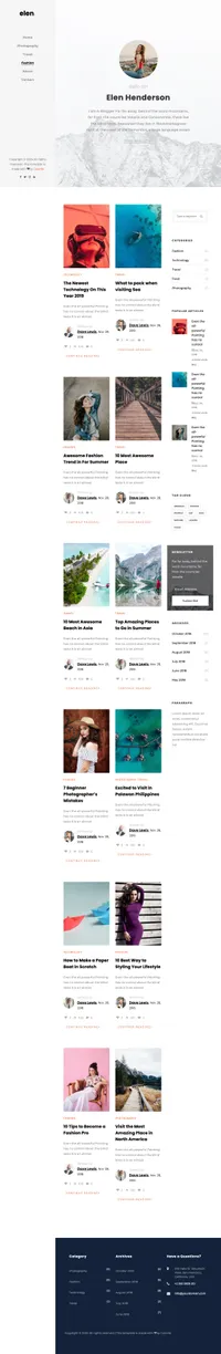 elen mini website template desktop screenshot