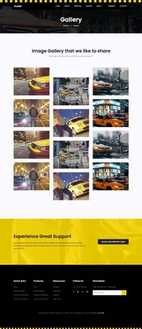 taxi mini website template desktop screenshot