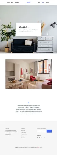 harbor mini website template desktop screenshot