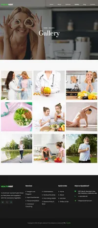 healthvest mini website template desktop screenshot