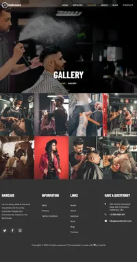 haircare mini website template desktop screenshot