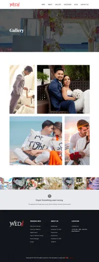 wed mini website template desktop screenshot
