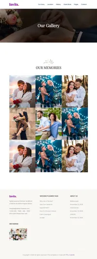 invits mini website template desktop screenshot