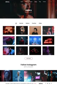 alime mini website template desktop screenshot
