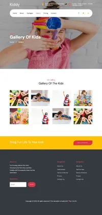 kiddy mini website template desktop screenshot