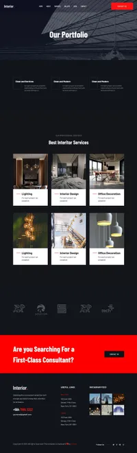 theinterior mini website template desktop screenshot