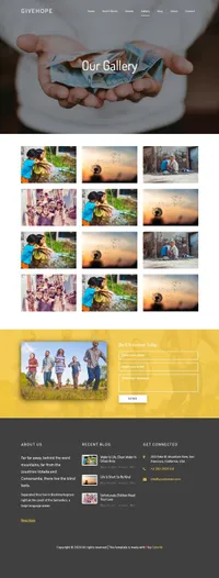 givehope mini website template desktop screenshot
