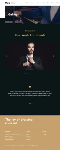 menztailor mini website template desktop screenshot