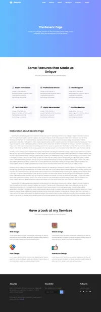 resume mini website template desktop screenshot