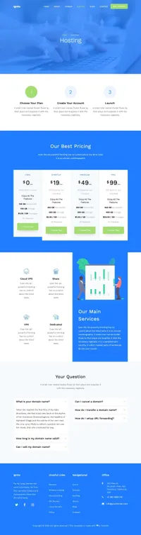 ignite mini website template desktop screenshot
