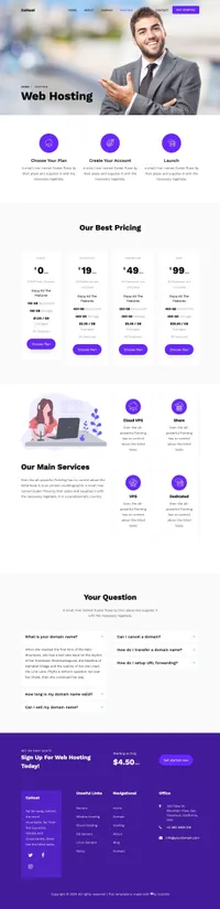 cohost mini website template desktop screenshot