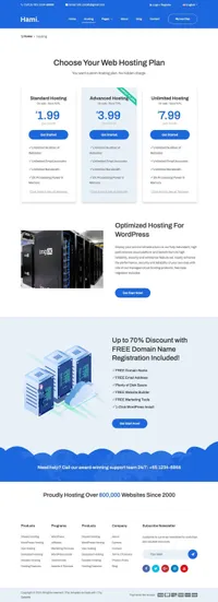 hami mini website template desktop screenshot