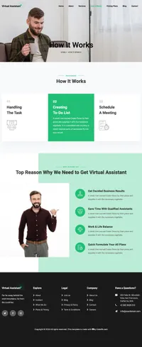 virtualassistant mini website template desktop screenshot