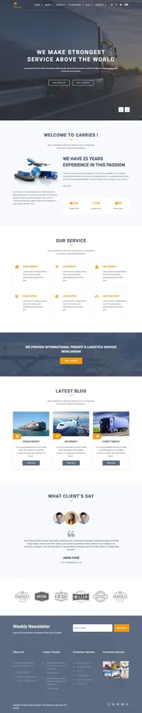carries mini website template desktop screenshot