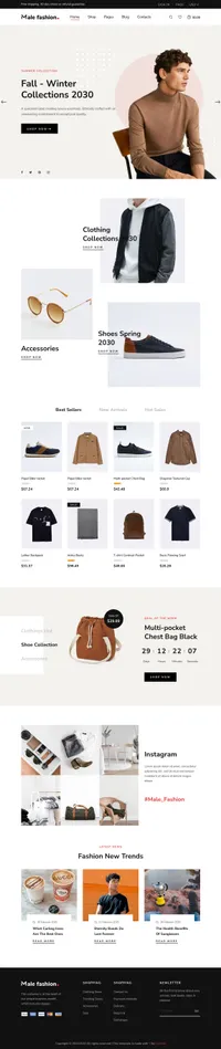 malefashion mini website template desktop screenshot