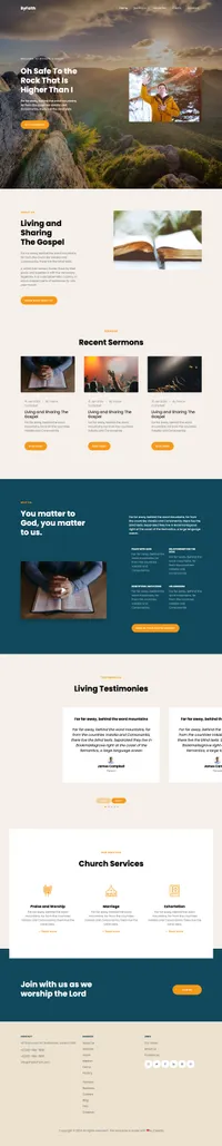 byfaith mini website template desktop screenshot