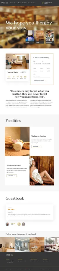 hotel mini website template desktop screenshot