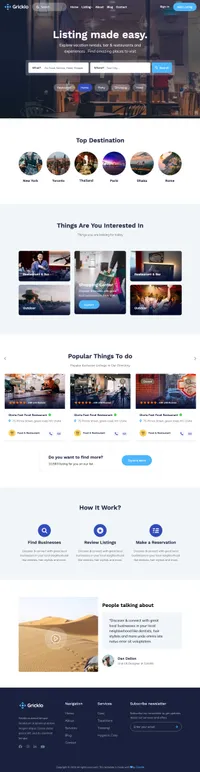 gricklo mini website template desktop screenshot