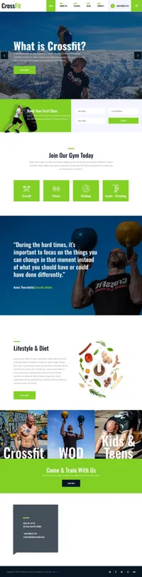 crossfit-2 mini website template desktop screenshot