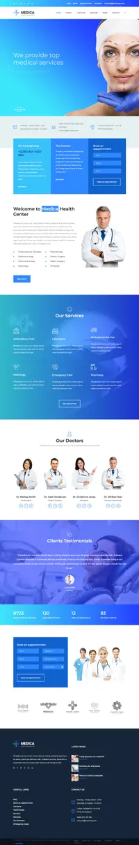 medica mini website template desktop screenshot