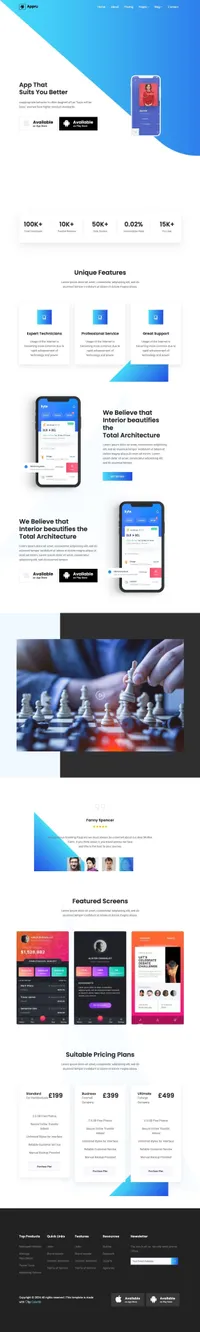 appru mini website template desktop screenshot