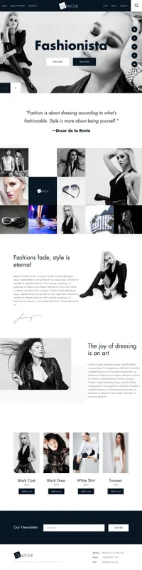 glamour mini website template desktop screenshot