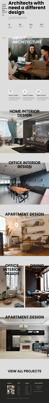 kd mini website template desktop screenshot