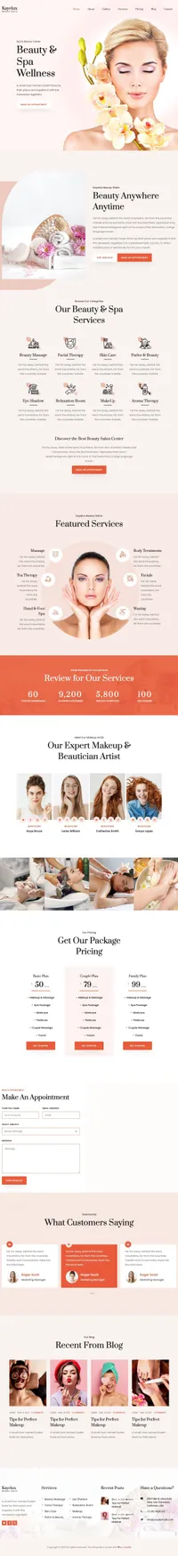 kayelux mini website template desktop screenshot