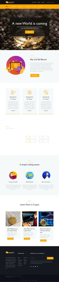 invest mini website template desktop screenshot