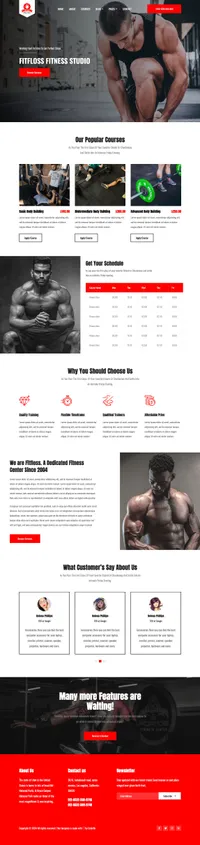 fitfloss mini website template desktop screenshot