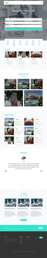 classy-ads mini website template desktop screenshot