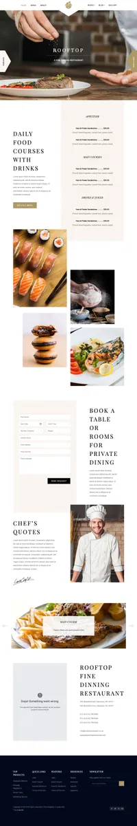 rooftop mini website template desktop screenshot