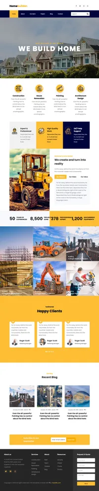 homebuilder mini website template desktop screenshot