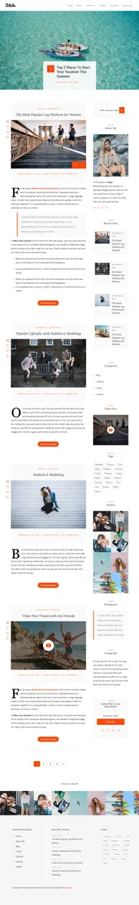 article mini website template desktop screenshot