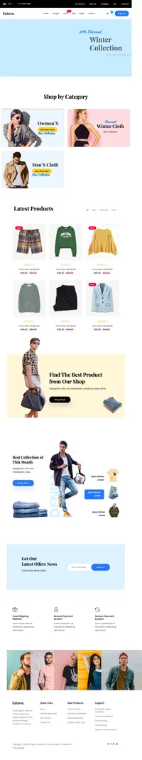 estore mini website template desktop screenshot