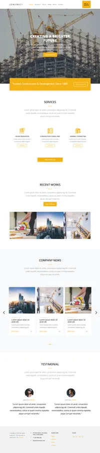 construct mini website template desktop screenshot