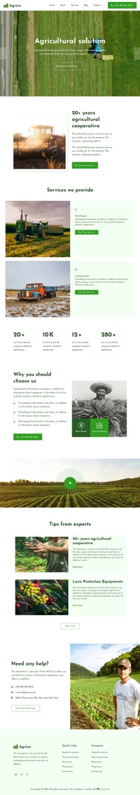 agrica mini website template desktop screenshot