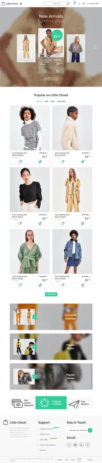 little-closet mini website template desktop screenshot