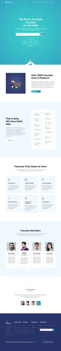educature mini website template desktop screenshot