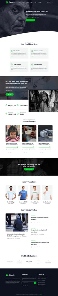 bcharity mini website template desktop screenshot