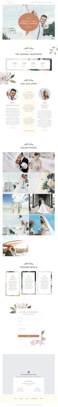 sunshine mini website template desktop screenshot