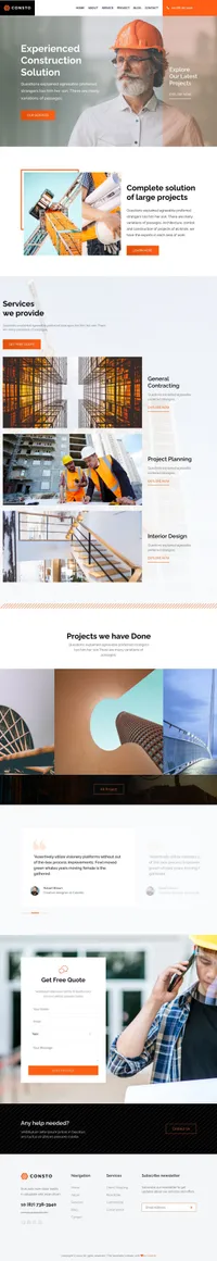consto mini website template desktop screenshot