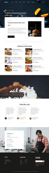 buri mini website template desktop screenshot